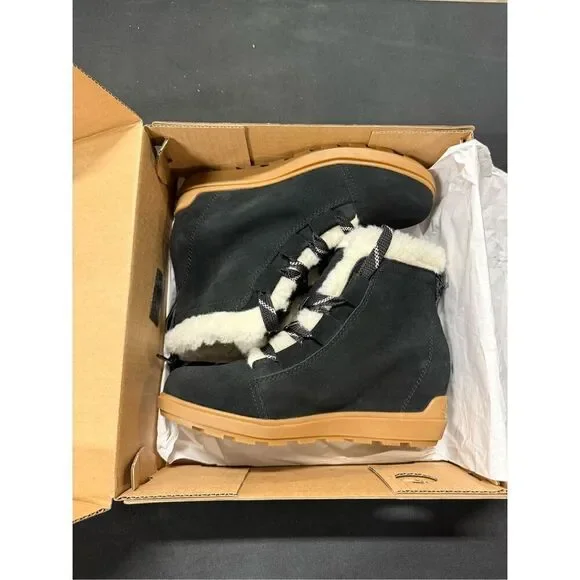 New Sorel Evie II Cozy Black Gum Boots 9 - Picture 1 of 6